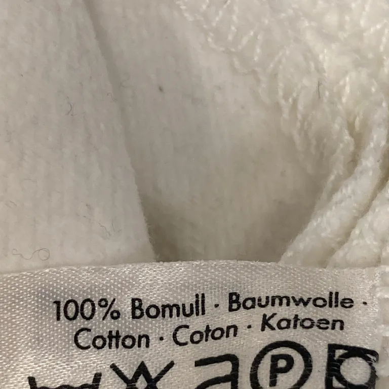 Filt (Vit) från IKEA Bomull - Materialetikett