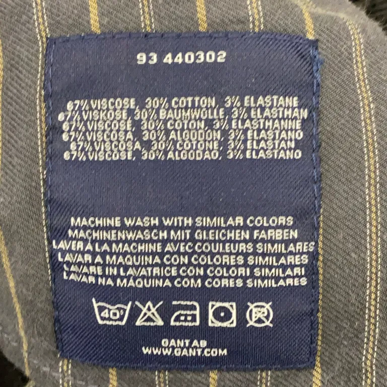Kjol (Svart) från GANT Viskos, Bomull, Elastan - Materialetikett