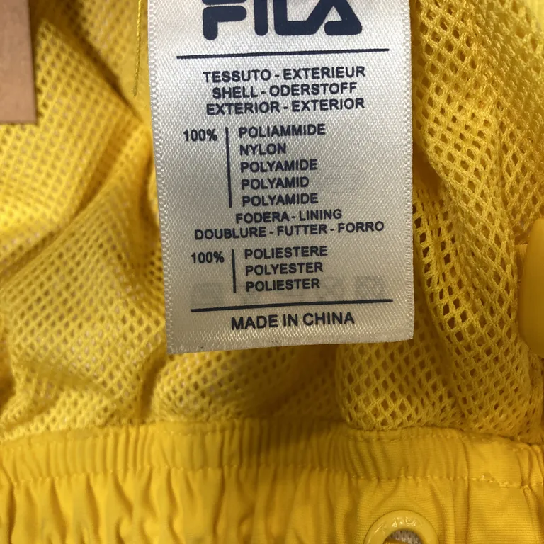 Jacka (Gul, Flerfärgad) från Fila Nylon, Polyester - Materialetikett