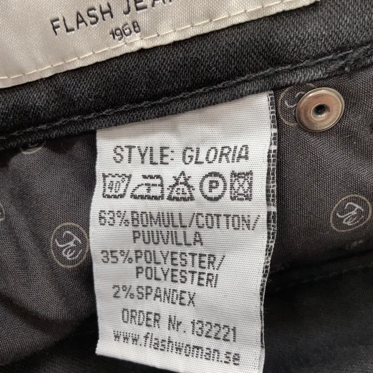 Jeans (Noir) de Flash Jeans Polyester, Élasthane, Coton - Étiquette du matériau