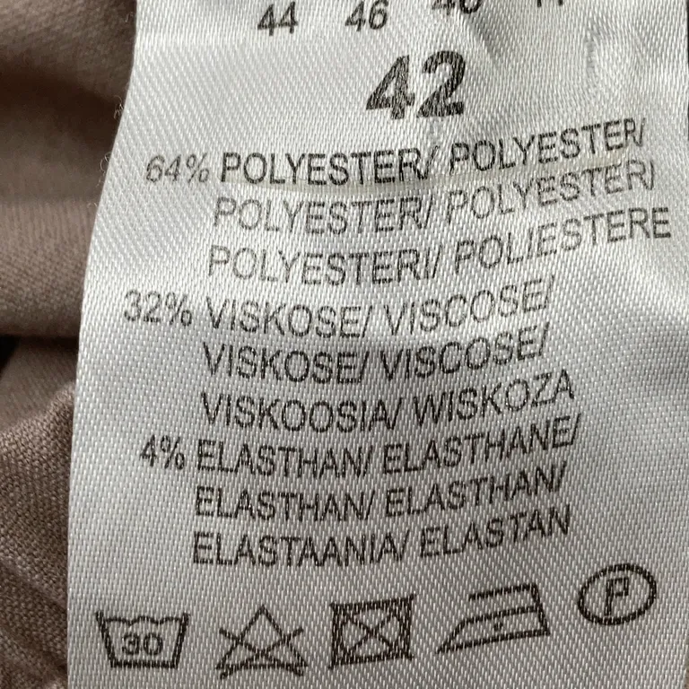 Byxor (Beige) från Brandtex Classic Elastan, Polyester, Viskos - Materialetikett