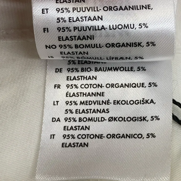 Leggings (Vit) från Polarn O. Pyret Ekologisk bomull, Elastan - Materialetikett
