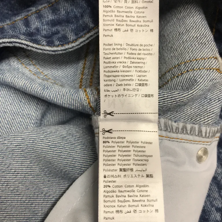 Jeans (Yoke Detail Mid Waist Straight) från NA-KD Bomull, Polyester - Materialetikett