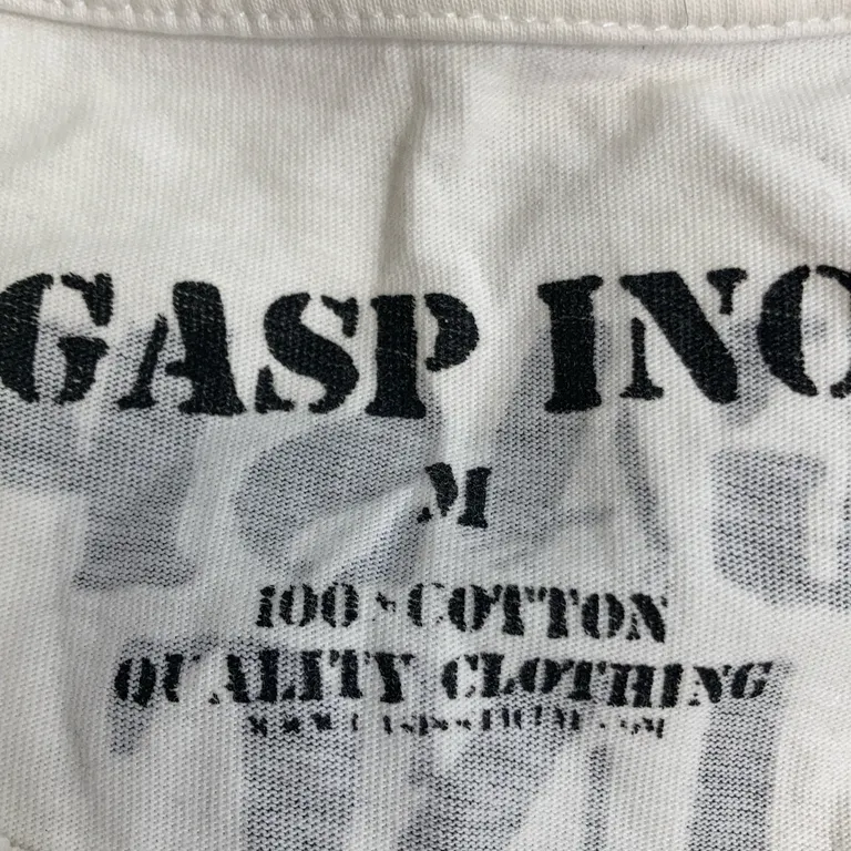 T-shirt (Vit, Svart) från Gasp Inc Bomull - Materialetikett