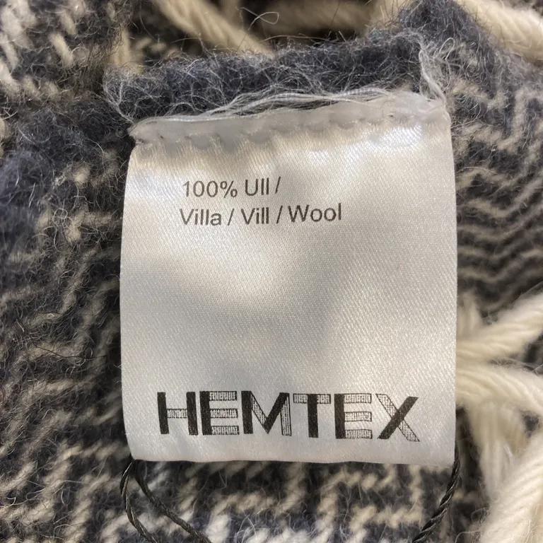 Pläd (Grå, Vit) från Hemtex Ull - Varumärke