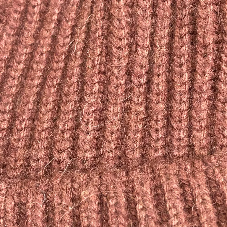 Beaniemössa (Brun) från H&M Polyamid, Viskos, Elastan, Polyester, Akryl - Defekt