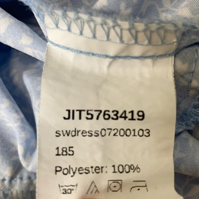 Klänning (Blå, Vit) från Shein Polyester - Materialetikett