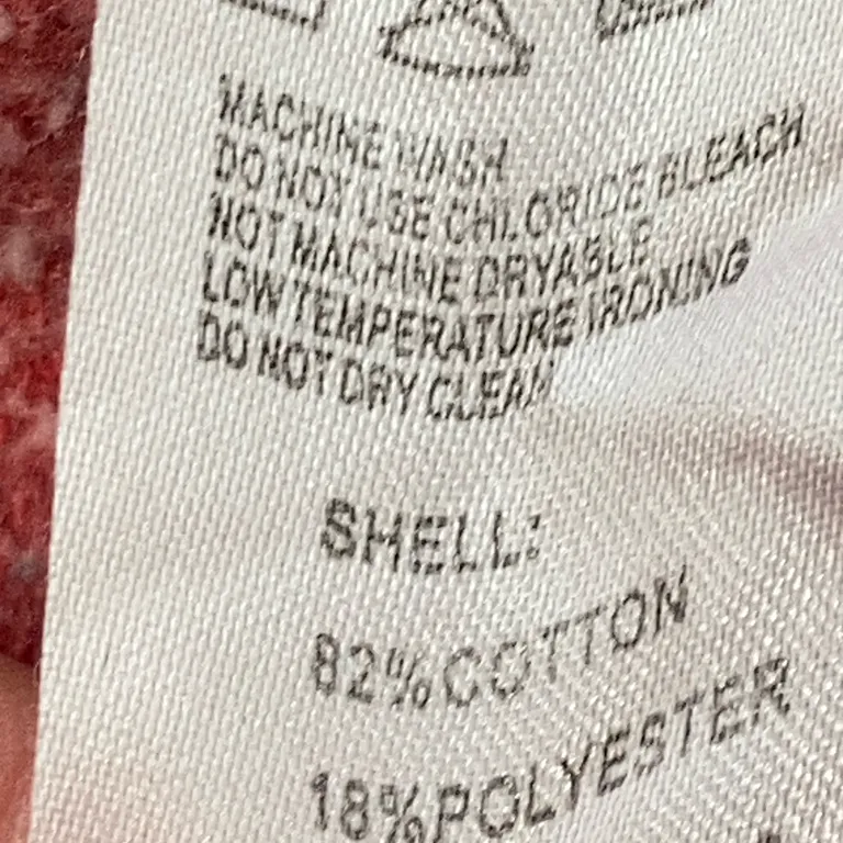 Collegetröja (Röd) från USA Bomull, Polyester - Materialetikett