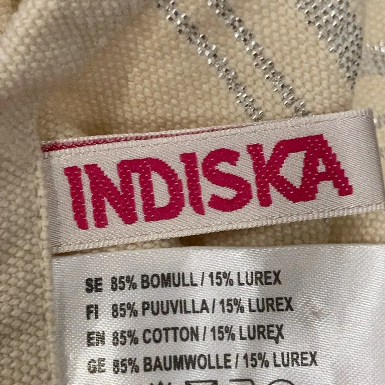 Löpare (Beige, Flerfärgad) från Indiska Bomull - Materialetikett