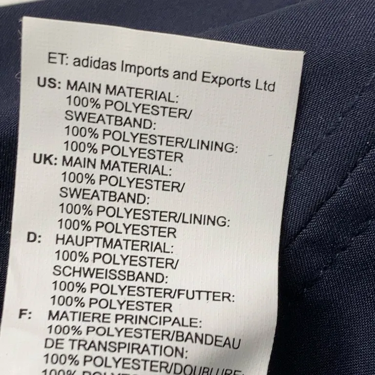 Keps (Blå) från Adidas Polyester - Materialetikett
