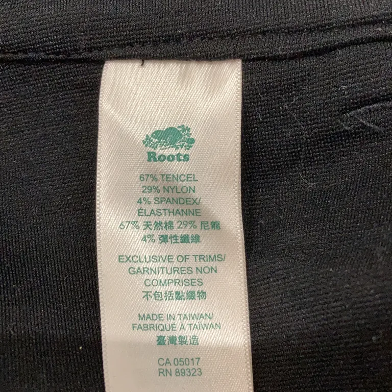 Byxor (Svart) från Roots Canada Elastan, Nylon - Materialetikett