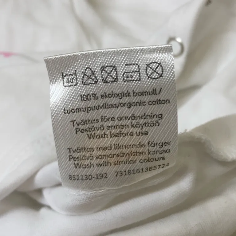 Body (Vit, Flerfärgad) från Softer Days Ekologisk bomull - Materialetikett