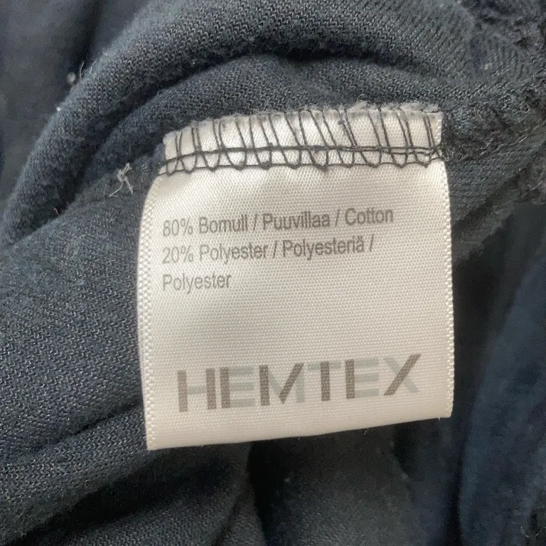 Morgonrock (Svart) från Hemtex Bomull, Polyester - Materialetikett