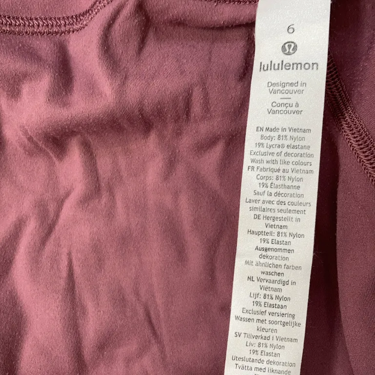 Leggings (Rosa) från Lululemon Nylon, Elastan - Materialetikett