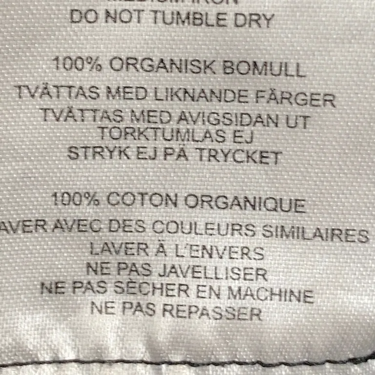 T-shirt (Grå, Vit) från Nikben Ekologisk bomull - Materialetikett