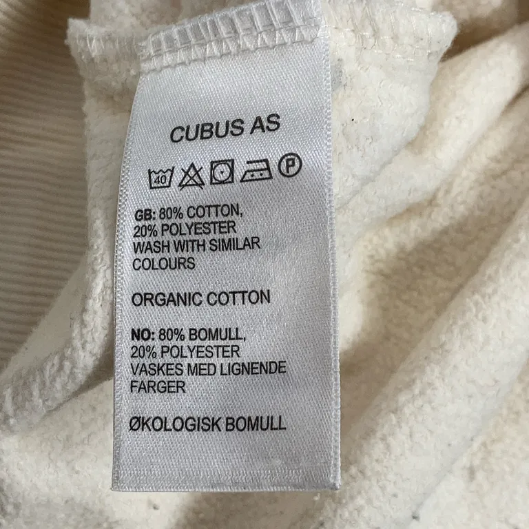 Mjukisbyxor (Vit) från Cubus Polyester, Ekologisk bomull - Materialetikett