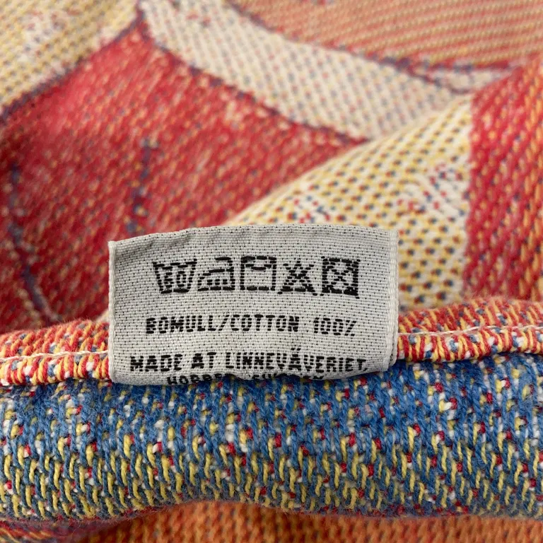 Väggbonad (Flerfärgad) från Ekelund Bomull - Materialetikett