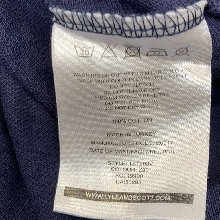 T-shirt (Blå) från Lyle & Scott Bomull - Materialetikett