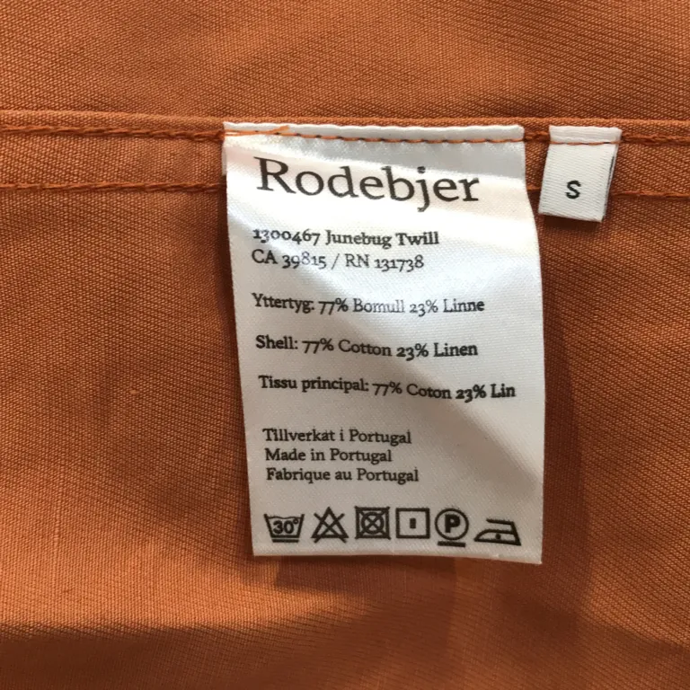 Klänning (Junebug Twill) från Rodebjer Linne, Bomull - Materialetikett