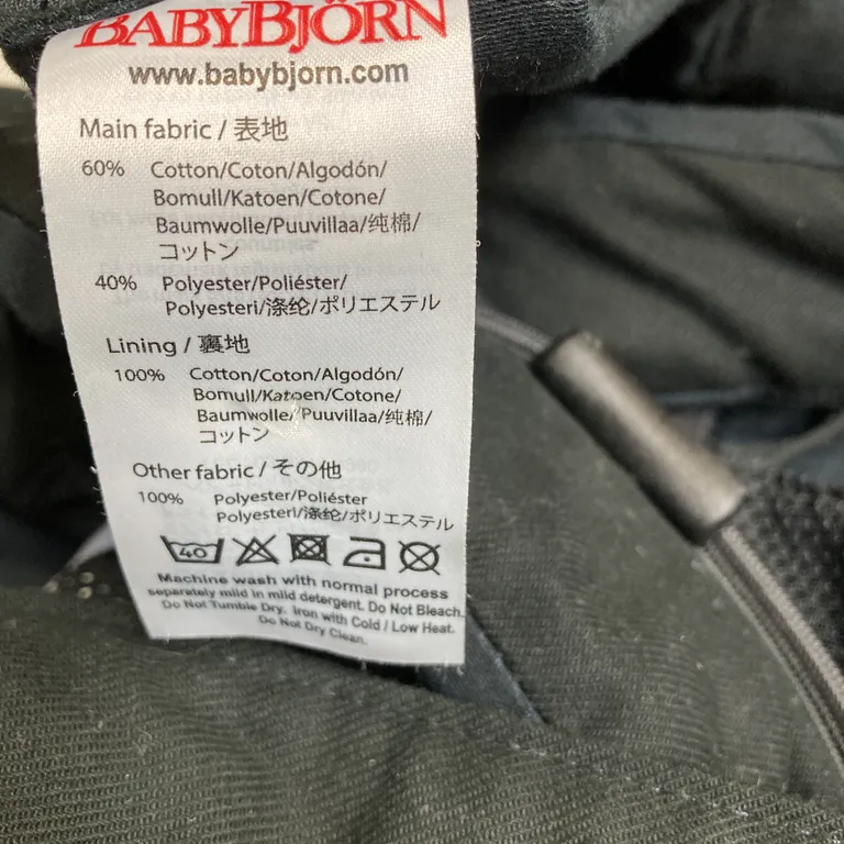 Bärsele (Svart) från BabyBjörn Bomull, Polyester - Materialetikett