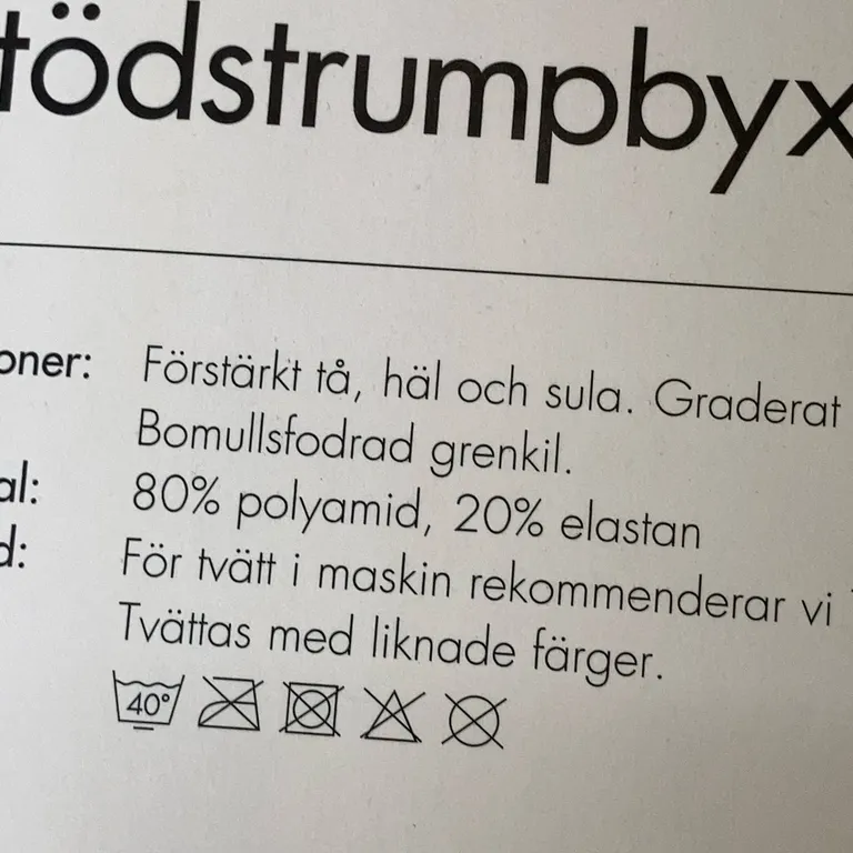 Strumpbyxor (Svart) från Twilfit Bomull, Elastan, Polyamid - Materialetikett