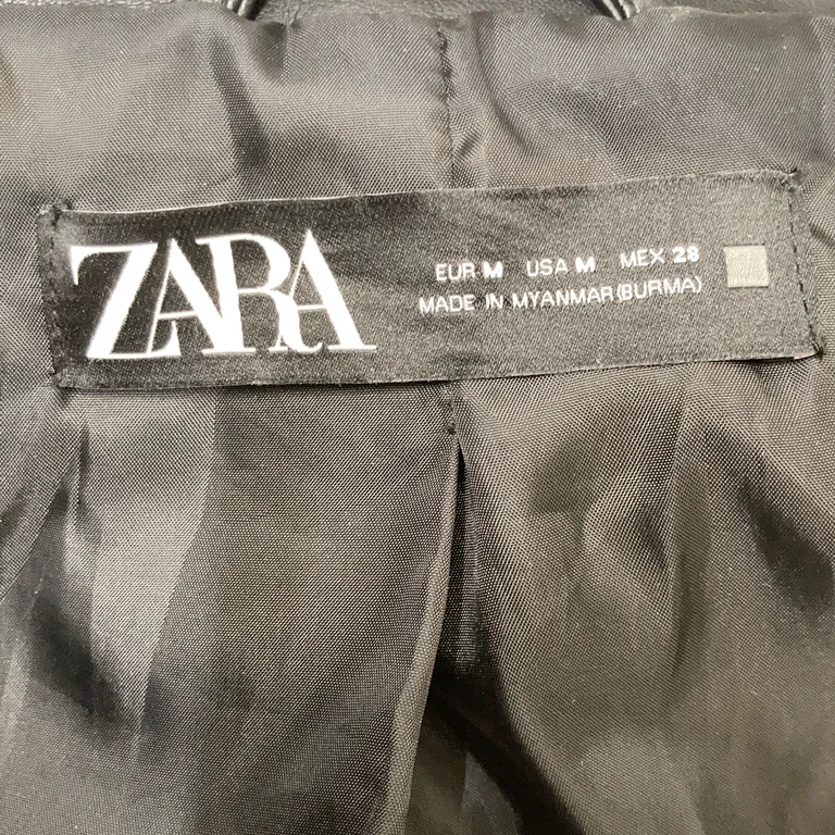 Bikerjacka (Svart) från Zara Polyuretan, Polyester - Varumärke