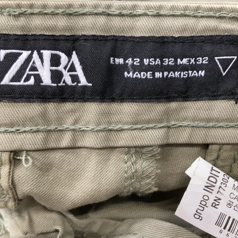 Byxor (Grön) från Zara Bomull, Elastan - Varumärke