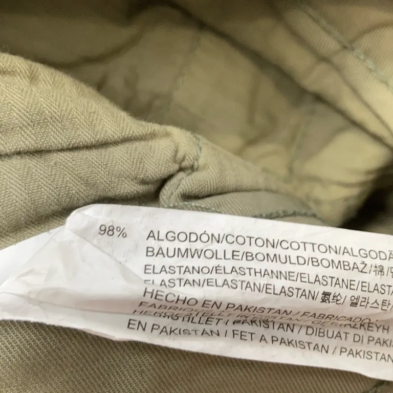 Byxor (Grön) från Zara Bomull, Elastan - Materialetikett