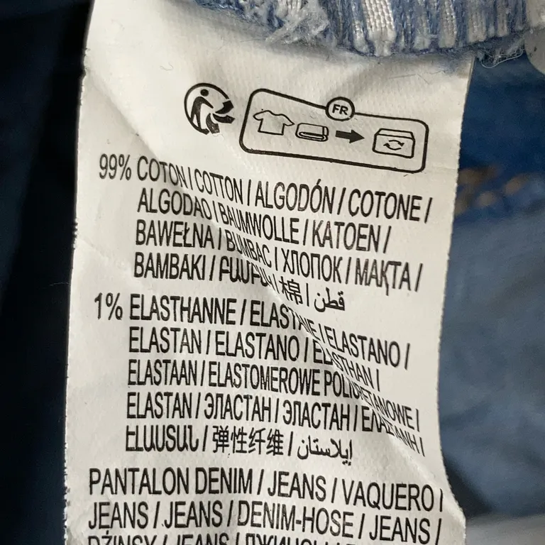 Jeans (Blå) från Flare Bomull, Elastan - Materialetikett