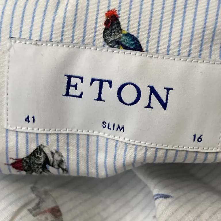 Oxfordskjorta (Vit, Blå) från Eton Bomull - Varumärke