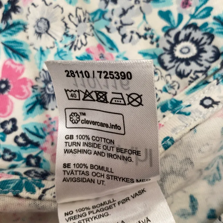 Klänning (Rosa, Flerfärgad) från KappAhl Bomull - Materialetikett