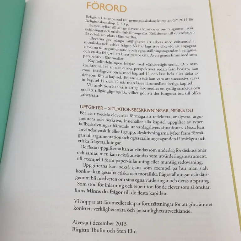 Bok (Religion 1, Birgitta Thulin & Sten Elm) från Interskol - undefinedAltSuffix