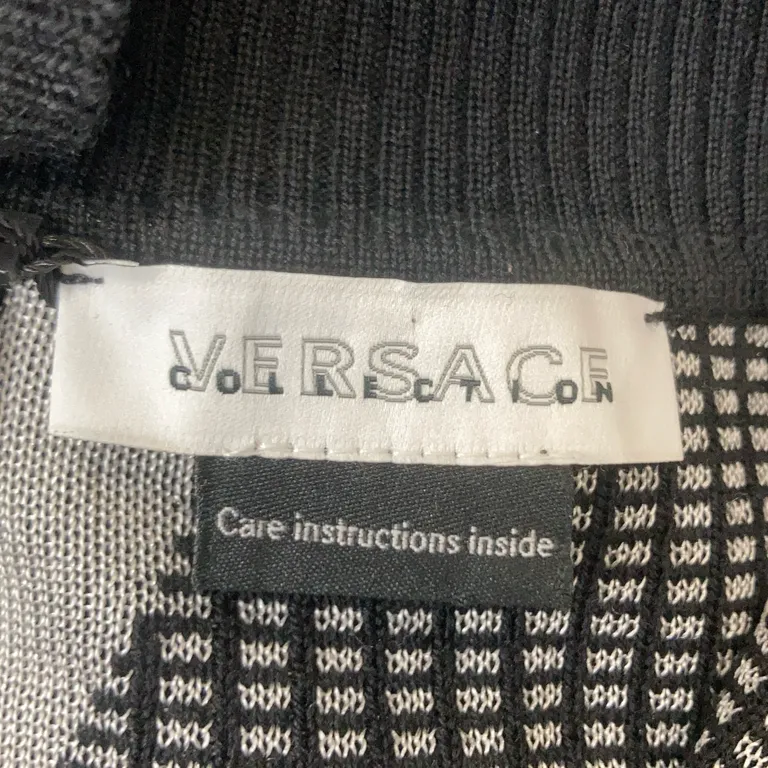 Tröja (Svart, Vit) från Versace Collection Ull, Viskos, Polyamid - Varumärke