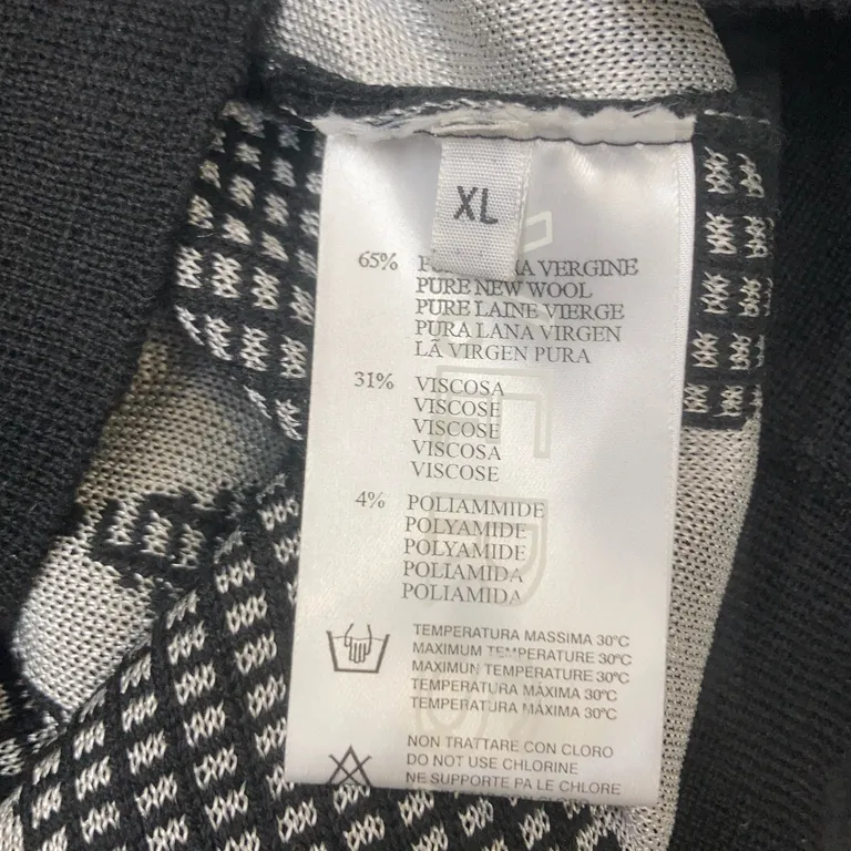 Tröja (Svart, Vit) från Versace Collection Ull, Viskos, Polyamid - Materialetikett