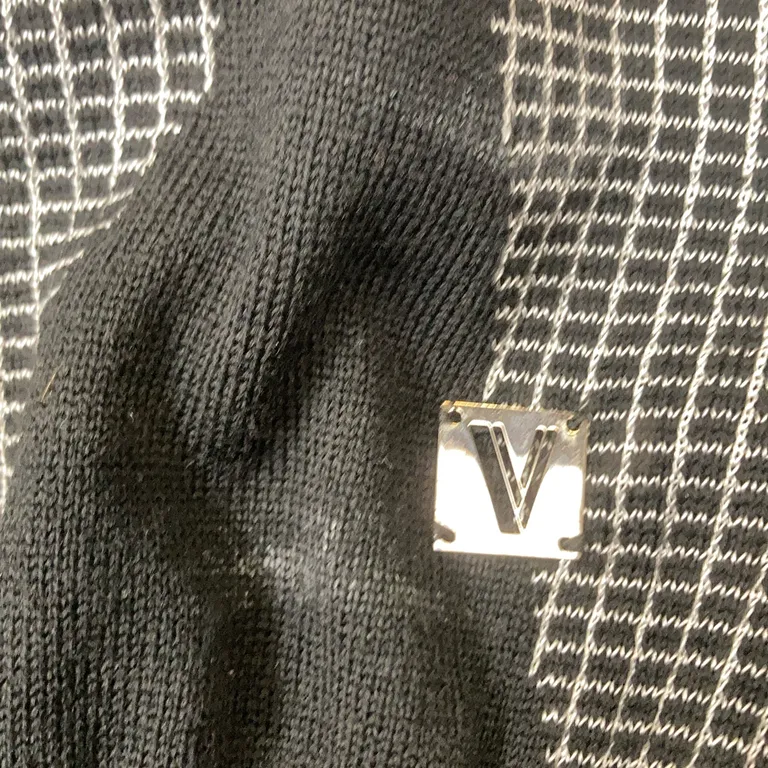 Tröja (Svart, Vit) från Versace Collection Ull, Viskos, Polyamid - Fläckig - Framsida