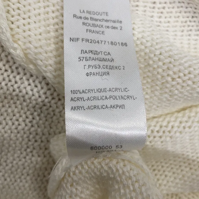 Bolero (Vit) från La Redoute Akryl - Materialetikett