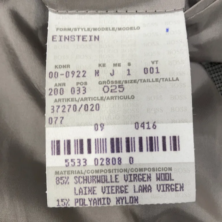 Kavaj (Grå) från Boss Hugo Boss Ull, Nylon - Materialetikett