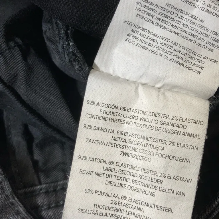 Jeans (Svart) från CR7 Christiano Ronaldo Bomull, Elastan, Skinn - Materialetikett