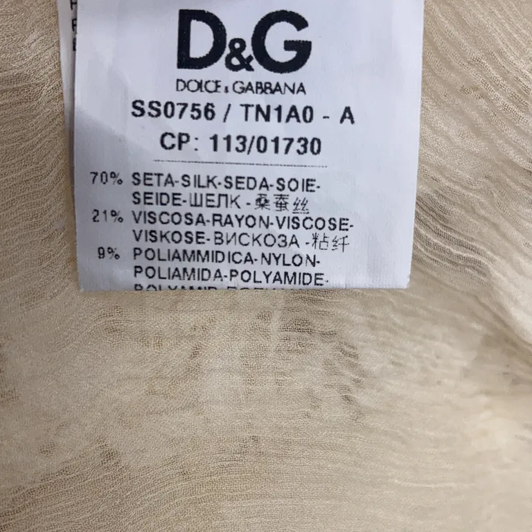 Topp (Beige) från Dolce & Gabbana Nylon, Viskos, Silke - Materialetikett