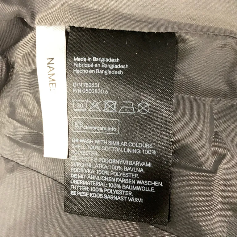 Kavaj (Grå) från H&M Bomull, Polyester - Materialetikett