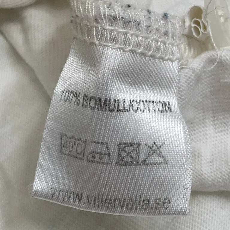 Blus (Vit) från Villervalla Bomull - Materialetikett