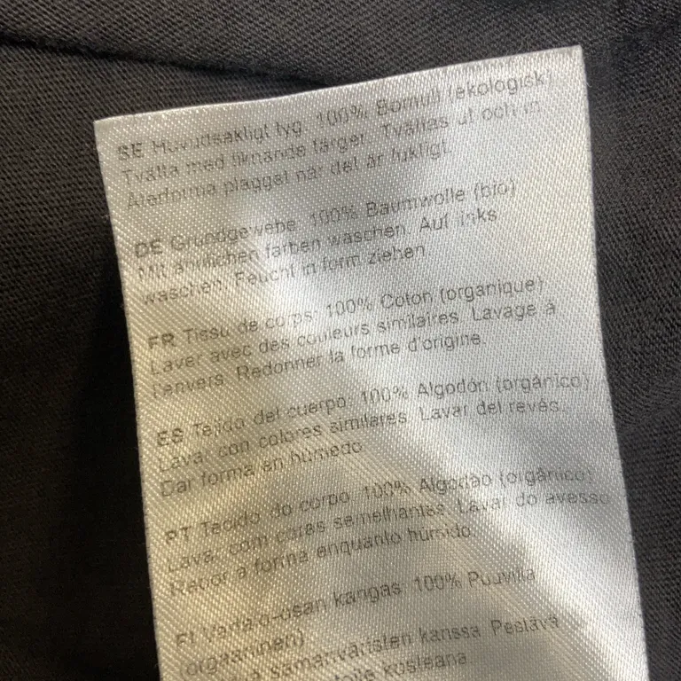 T-shirt (Grå) från Hunkydory Ekologisk bomull - Materialetikett
