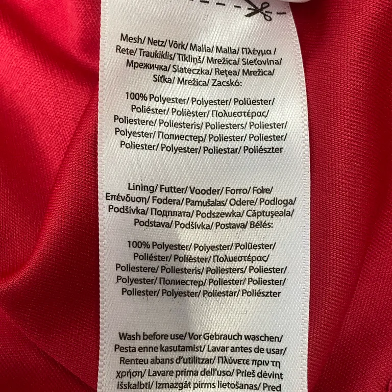 Klänning (Röd, Gul) från Disney Polyester - Materialetikett