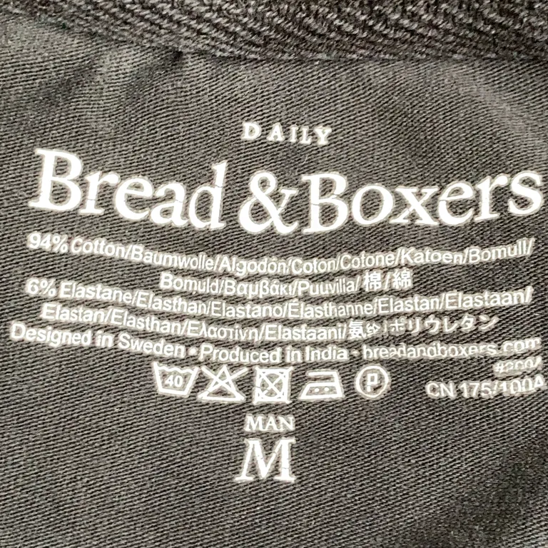 T-shirt (Svart) från Bread & Boxers Bomull, Elastan - Varumärke