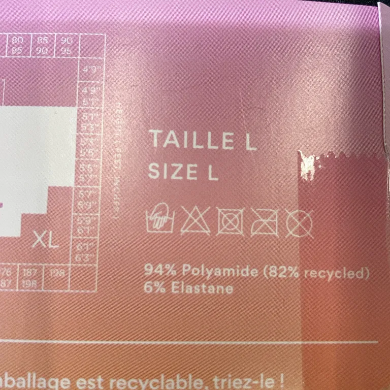 Collants en nylon (Noir) de Gambettes Box Polyamide, Élasthane - Étiquette du matériau