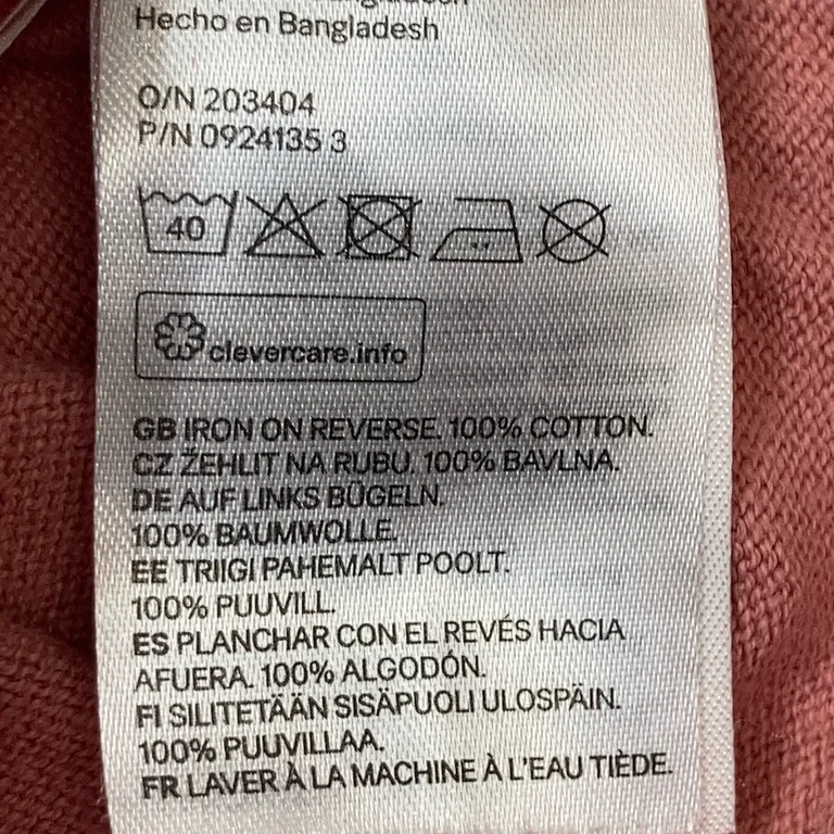 Tröja (Rosa) från H&M Bomull - Materialetikett