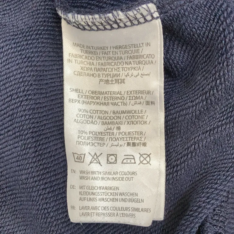 Collegetröja (Blå, Vit) från GANT x Båstad Bomull, Polyester - Materialetikett