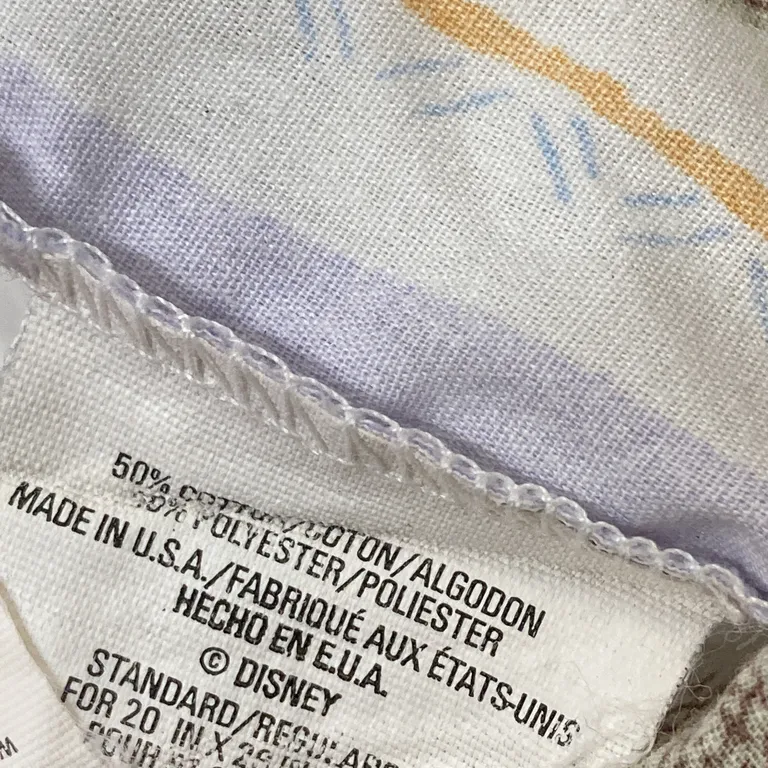 Örngott (Vit, Flerfärgad) från Disney Bomull, Polyester - Materialetikett