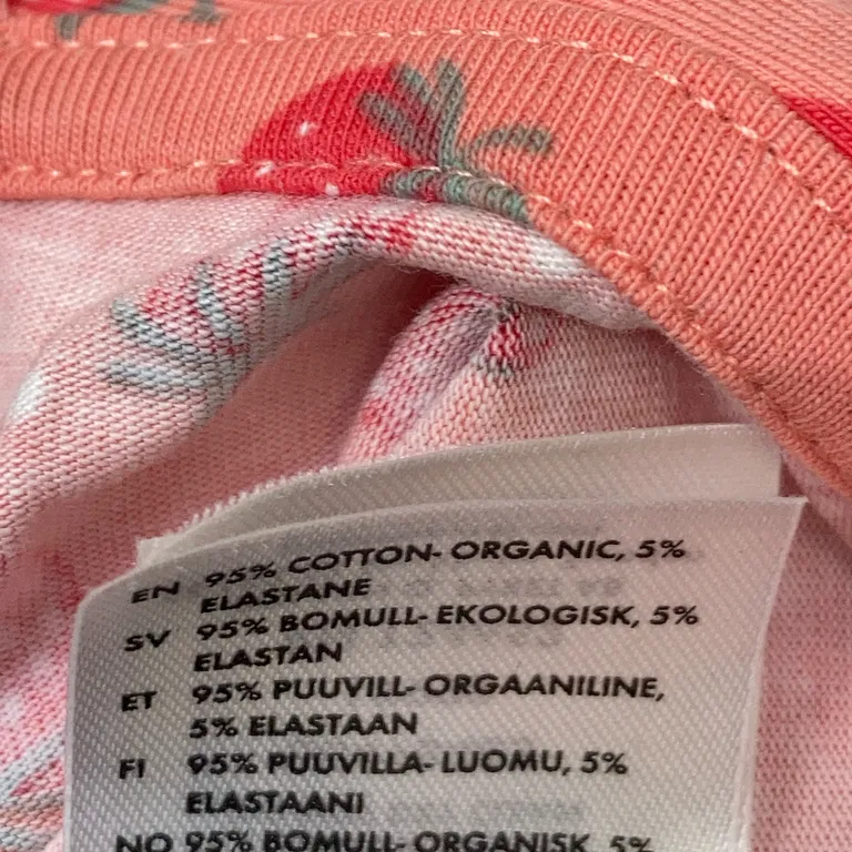 Mössa (Rosa, Flerfärgad) från Polarn O. Pyret Bomull, Elastan - Materialetikett