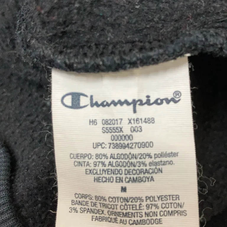 Sweat à capuche (Noir) de Supreme x Champion Coton, Polyester, Élasthane - Étiquette du matériau